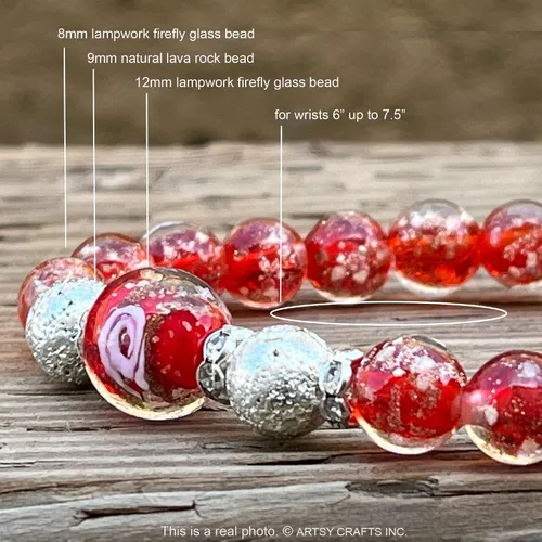 Miniatura 5 de ARTSY Crafts Pulsera de Cuentas de Luciérnaga que Brillan en la Oscuridad para Mujeres, Cuentas de Vidrio Luminosas Cristal Curativo Pulseras