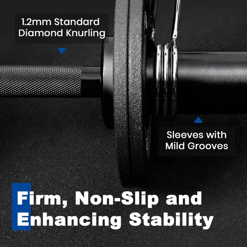Miniatura 4 de LIONSCOOL 16"Loadable Dumbbells Pairs, Olympic Dumbbell Handle/Bar for Strength Training, Compatible with 2’’ Standard Plates, Includes 2 Pair of