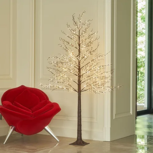 Miniatura 7 de Hairui Árbol de rama blanca alpina iluminada con luces de hadas de 6 pies y 810 LED para decoración de interiores, exteriores, hogar y Navidad