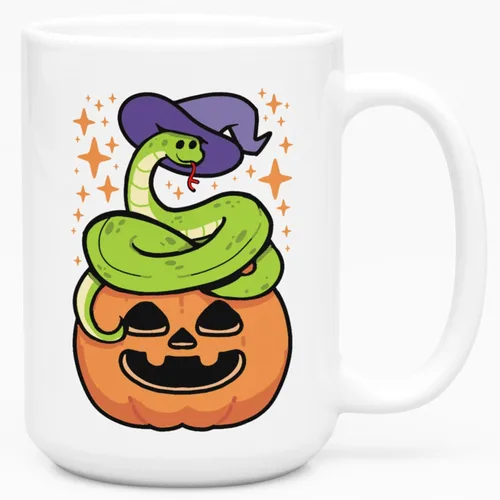 Miniatura 153 de LookHUMAN Taza de Café de Halloween – Halloween Is Meowgical Tazas, Taza de Café Espeluznante Idea de Regalos de Taza, 15 Onzas 10-Blanco