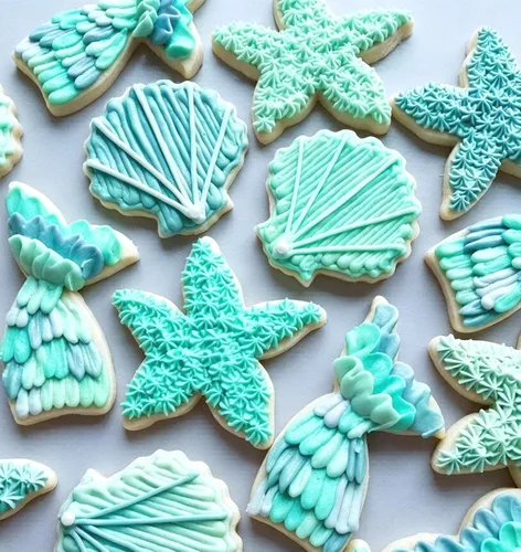 Miniatura 6 de Cortadores de galletas de sirena, cola de sirena, estrellas de mar, conchas de mar de acero inoxidable, formas para hornear, regalo