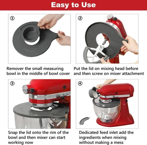 Miniatura 2 de Lawenme KitchenAid K5GB - Cubierta para cuenco de vidrio para batidora de 5 cuartos de galón con cabezal inclinable, protector contra salpicaduras