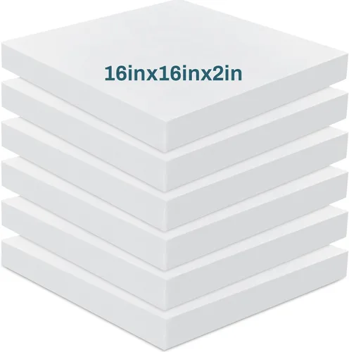 Miniatura 17 de Frienda Paquete de 6 Cojines de Espuma de Alta Densidad para Tapicería de 2" X 18" X 18" Cojín Cuadrado Blanco de Repuesto para Asiento o Uso