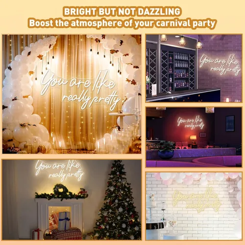 Miniatura 2 de Letrero de neón con texto en inglés "Your Are Like Really Pretty Neón", letreros de luz LED de neón para decoración de pared, dormitorio