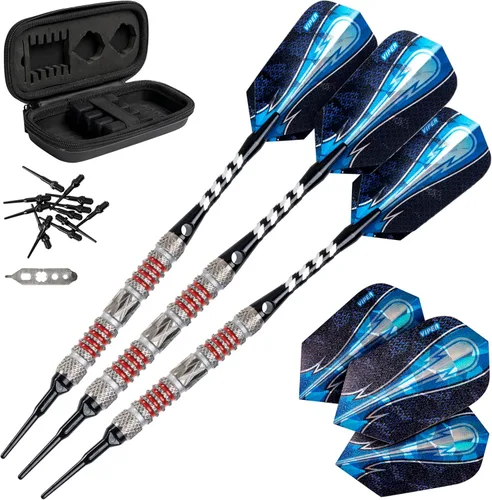 Miniatura 14 de Viper Astro - Juego de dardos de punta suave de 80% tungsteno con estuche anillos azules
