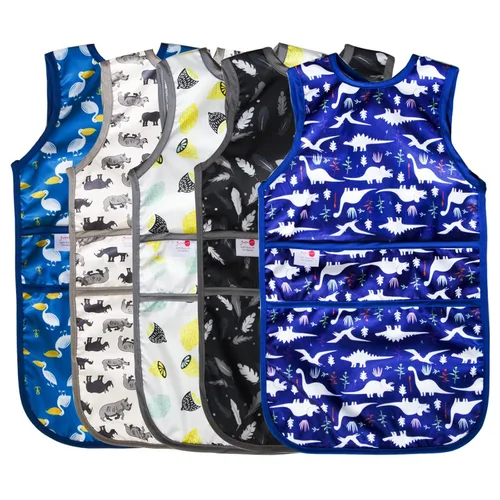 Joyo roy Baberos para bebés a prueba de desorden para comer, baberos impermeables para niños de 2 a 4 años, suaves, lavables a máquina, sin mangas,