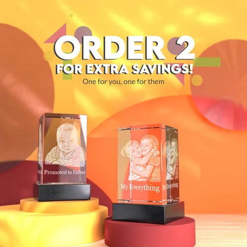 Miniatura 5 de Crystal Clear Memories Foto de cristal 3D, regalos de Navidad personalizados con tu propia foto para mamá, papá, hombres, mujeres, imagen grabada