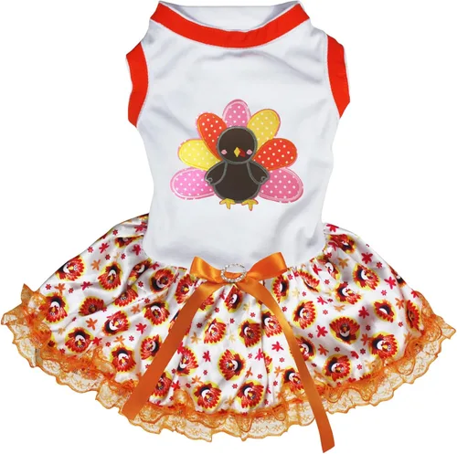 Miniatura 7 de Petitebella Vestido de cachorro de pavo arcoíris (marrón/naranja, talla XS)