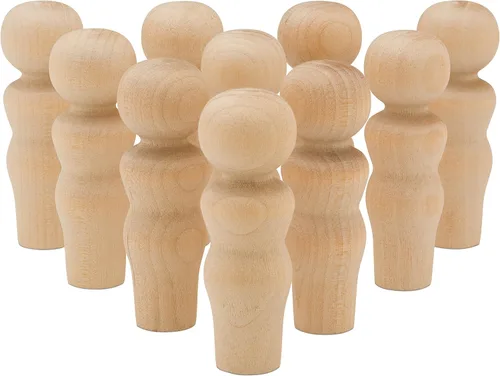 Miniatura 13 de Muñecas de Clavija de Madera, Personas de Clavija de Madera con Forma de Gnomo de 2-3/4 Pulgadas, Paquete de 25 Muñecas de Madera para Jugar