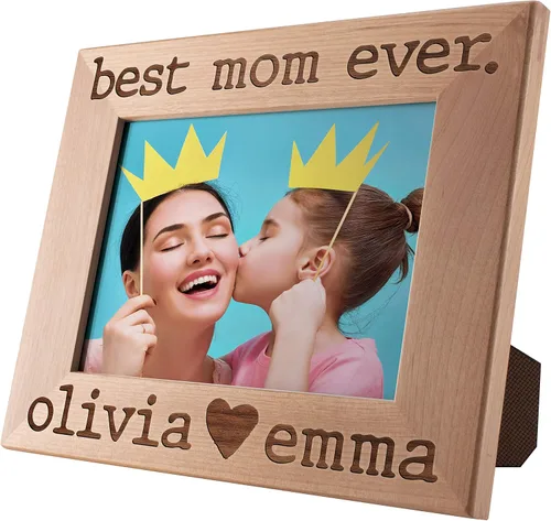 Miniatura 6 de Best Mom Ever, marco de fotos personalizado, regalo del día de la madre, 4 x 6 pulgadas, marcos grabados personalizados con nombres, regalos del día