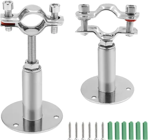 2 piezas de soporte de tubería de montaje en pared para montaje en techo, de acero inoxidable, ajustable, correas de tubo de abrazadera para tubo de