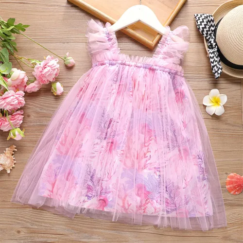 Miniatura 6 de PATPAT Vestido tutú para niña pequeña, vestidos florales de malla