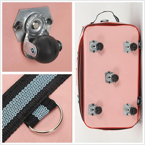Miniatura 6 de Radefasun Bolsa de viaje Oxford expandible extra grande con ruedas, impermeable, ligera, plegable, maleta, Rosado, Equipaje extensible central