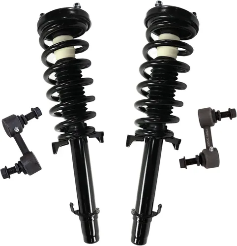 Miniatura 63 de Detroit Axle - Kit de 4 barras estabilizadoras delanteras para Ford F-150 2021 2022 2023 2024, 2 puntales con resorte helicoidal, 2 eslabones