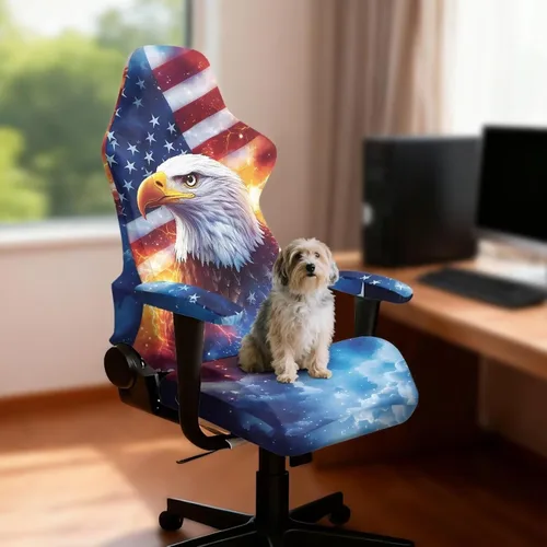 Miniatura 3 de Bald Eagle Gaming Protector for Students American Flag Stretchy Armrest Covers Patriotic Ergonomic Office Cover Dustproof Home & Dorm Room Decor
