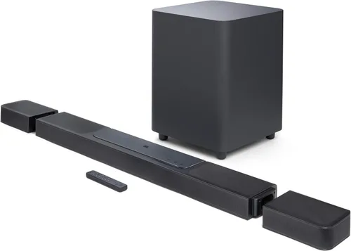 JBL Bar 1300X: Barra de sonido de 11.1.4 canales con altavoces envolventes desmontables, MultiBeam™, Dolby Atmos® y DTS:X®, color negro