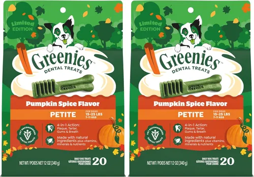 Miniatura 14 de Greenies Golosinas dentales naturales para perros adultos recomendadas por veterinarios, tamaño pequeño, sabor arándano, paquete de 12 onzas, 20