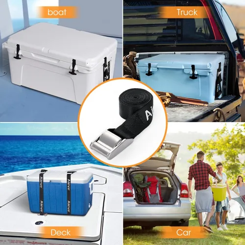 Miniatura 6 de Kit de correas de amarre para enfriador Aieve - Soporte de bloqueo de pecho de hielo - Accesorios para enfriador seguros para enfriadores YETI