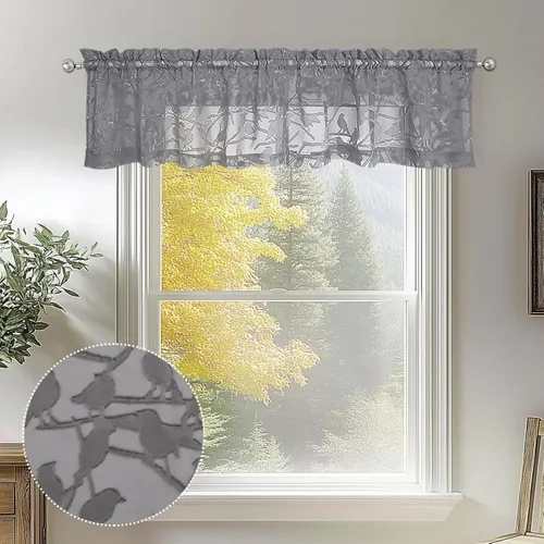 Miniatura 81 de OVZME Anji - 2 paneles de cortinas traslúcidas de gasa marrón de 72 pulgadas de largo para dormitorio, doble bolsillo para barra, tela ligera
