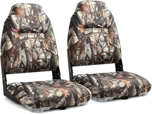 Miniatura 9 de NORTHCAPTAIN Asiento plegable para barco de pesca con respaldo bajo, tornillos de acero inoxidable incluidos, Camo, 2 asientos B-Low Back-Camo(2
