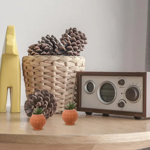 Miniatura 6 de Happyyami Macetas pequeñas de terracota, paquete de 4 macetas pequeñas de arcilla con agujeros de drenaje para suculentas, decoración de escritorio