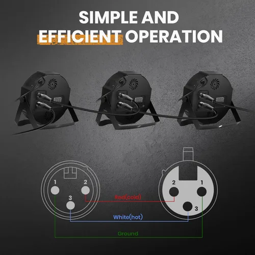 Miniatura 3 de Cable DMX de 10 pies, paquete de 8 cables flexibles XLR chapados en oro de 3 pines macho a hembra, cable para señal de iluminación de escenario