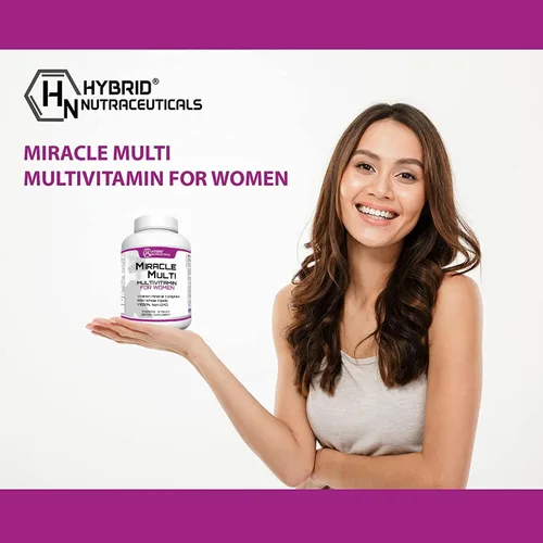 Miniatura 6 de MiracleMulti One a Day Multivitamínico para mujer con probióticos, biotina, ácido fólico, enzimas + mezcla de frutas y verduras, apoyo inmunológico
