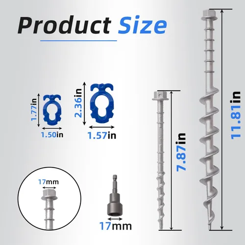Miniatura 2 de Homeon Wheels - 12 piezas anclajes de suelo para campamento, tornillos de aluminio, metal resistente, no se oxida, anclajes fundidos para tienda