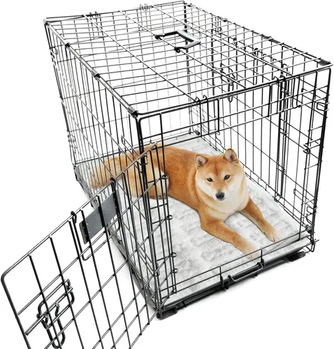 Miniatura 5 de Tapete para jaula de perro (36" x 23"), almohadilla de felpa suave para cama de perro lavable a máquina, almohadilla para jaula, tapete para dormir