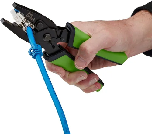 Miniatura 6 de trueCABLE Alicates de crimpado paralelo, conector Keystone sin herramientas y herramienta de cierre de enchufe de terminación de campo, trueCLOSE