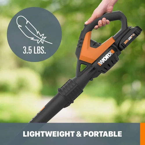 Miniatura 5 de WORX WG545.9 Soplador de hojas inalámbrico de 20V, sopladores eléctricos para el cuidado del césped con 120 MPH y 2.7 libras, diseño de boquilla