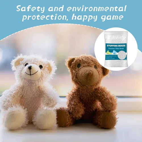 Miniatura 7 de Jmuiiu Cuentas de relleno prémium de 3.52 onzas, relleno para animales de peluche, cuentas rellenas con peso, bolitas de polietileno para bolsas