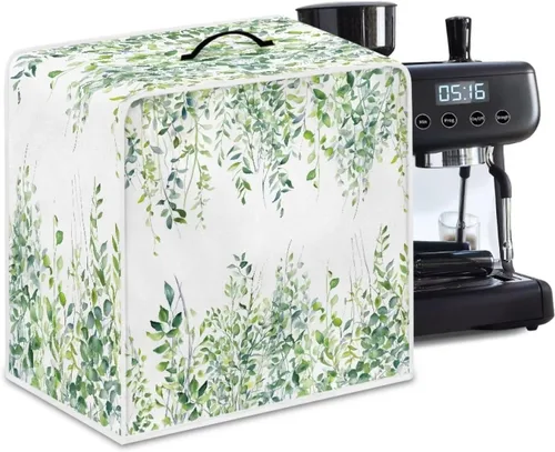 Miniatura 28 de Funda para cafetera, poliéster, azul, se adapta a la mayoría de máquinas de café estándar, protector resistente al polvo, huellas dactilares