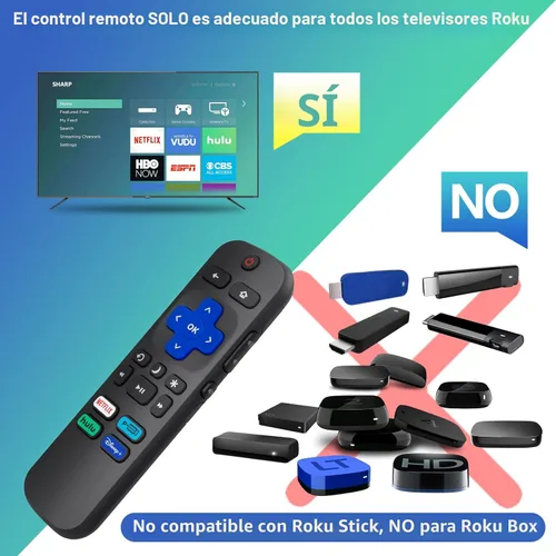 Miniatura 2 de Control remoto de repuesto solo para todos los televisores Roku, compatible con TCL Roku/Hisense Roku/Onn Roku Series Smart TV