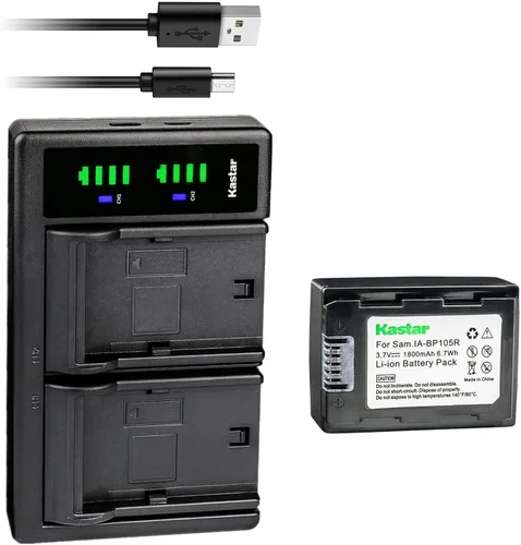 Miniatura 8 de Kastar Reemplazo del cargador de batería USB IA-BP105R LTD2 para cámaras Samsung HMX-F80BN, HMX-F80SN, HMX-F80BN/XAA, HMX-F80SN/XAA, HMX-F800