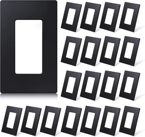Miniatura 11 de ELEGRP Placas de pared decorativas sin tornillos de 1 gang, tamaño estándar, cubierta de placa frontal termoplástica irrompible para interruptor