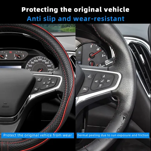 Miniatura 2 de Funda para volante de automóvil para Mazda, compatible con Mazda 3, Mazda 6, Mazda 5, CX-50, accesorios automotrices para Mazda, cuero premium, Rojo