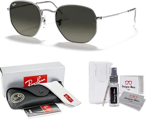 Miniatura 2 de Ray-Ban RB3548N - Gafas de sol hexagonales 001 de 54 M para hombres y mujeres (grande), paquete con kit de diseñador iWear