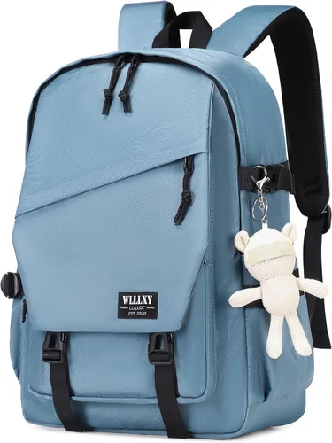 Miniatura 7 de Caoroky knight Mochila para portátil universitaria para hombres y mujeres, mochila grande para libros, ligera, mochila de viaje y día a día, Negro
