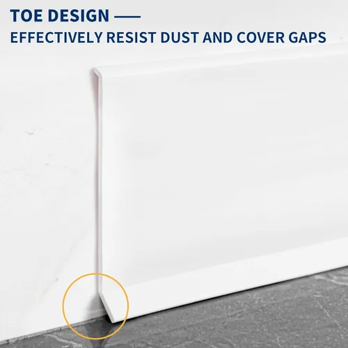 Miniatura 4 de Moldura Flexible para Zócalo de 4 Pulgadas, Base de Pared de Vinilo Autoadhesivo, Despegar y Pegar, Base Cóncava de Goma, Moldura para Zócalo