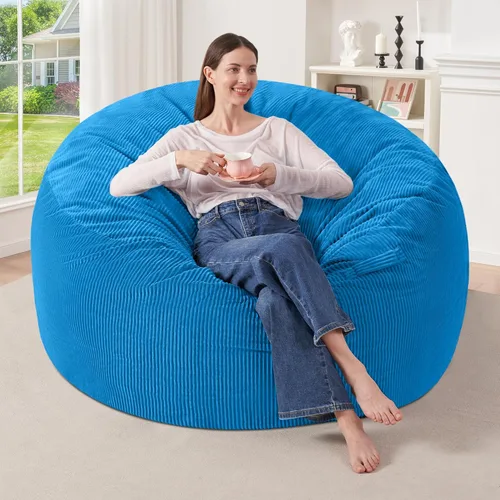 Miniatura 38 de HABUTWAY 2 puf de 2 pies, puf gigante para adolescentes y adultos, puf grandes con relleno de espuma viscoelástica, puf grandes con funda de pana