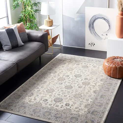 Miniatura 13 de Safavieh Sofia Collection SOF330B, tapete clásico color gris claro y beige, Polipropileno
