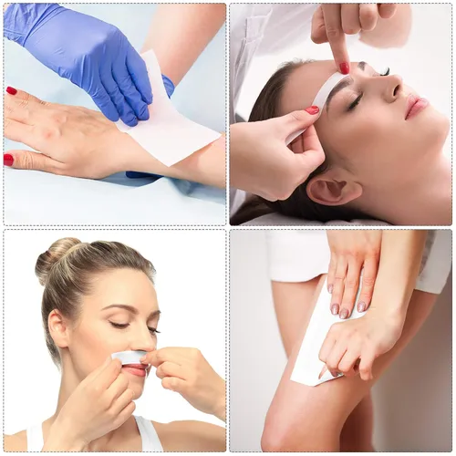 Miniatura 7 de Maitys 400 tiras de cera no tejidas de 2.8 x 7.9 pulgadas para depilación facial, corporal, pierna, cara y bikini Blanco