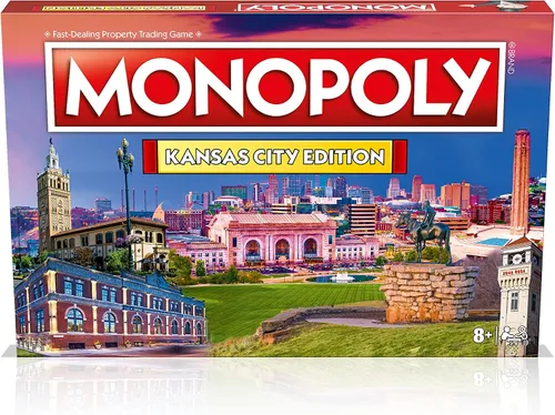 Miniatura 5 de Monopoly Juego de mesa Kansas City Edition: 2-6 jugadores Juegos de mesa familiares para niños y adultos, juegos de mesa para niños de 8 años