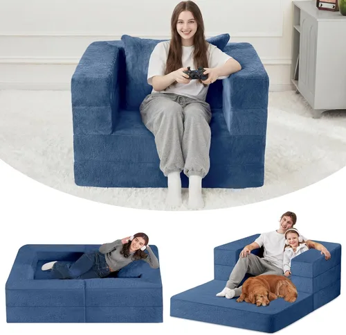 Miniatura 14 de Cama humana gigante para perro, cama 3 en 1 para perro de tamaño humano con funda de piel sintética lavable, cama grande plegable humana para Blanco