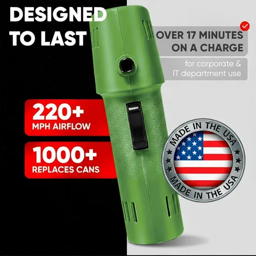 Miniatura 2 de Canless Air System O2 Hurricane Industrial, plumero de aire recargable resistente, limpiador inalámbrico de más de 220 MPH, alternativa profesional