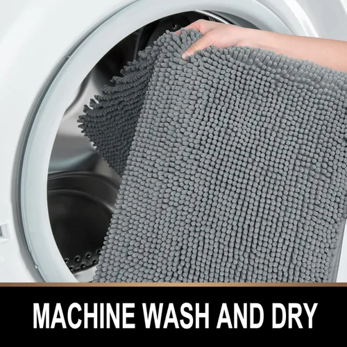 Miniatura 2 de MAYSHINE Tapete de baño de felpilla de chenilla Extra suave, súper absorbente, antideslizante Alfombra de microfibra esponjosa