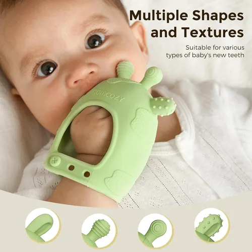 Miniatura 4 de Momcozy Juguetes mordedores para bebés Juguetes para la dentición del bebé Alivio de la dentición del bebé Juguetes mordedores de silicona