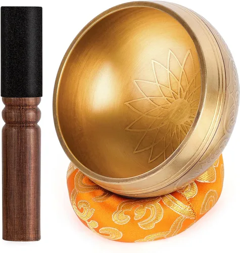 Relaehih Juego de cuencos tibetanos martillados a mano en Nepal para meditación, yoga, chakra, accesorios de meditación, herramienta de alivio del