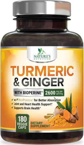 Miniatura 12 de Suplemento de curcumina de cúrcuma – 2000 mg de cúrcuma orgánica por porción – 95% curcuminoides, jengibre y pimienta negra BioPerine para una mejor
